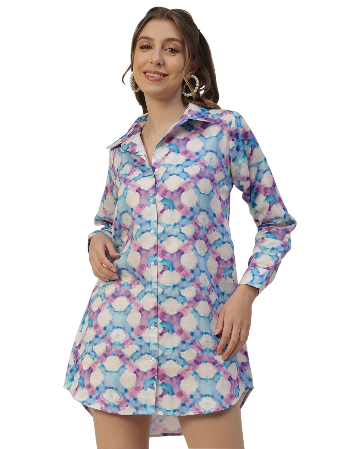 Collared Long Shirt Dress