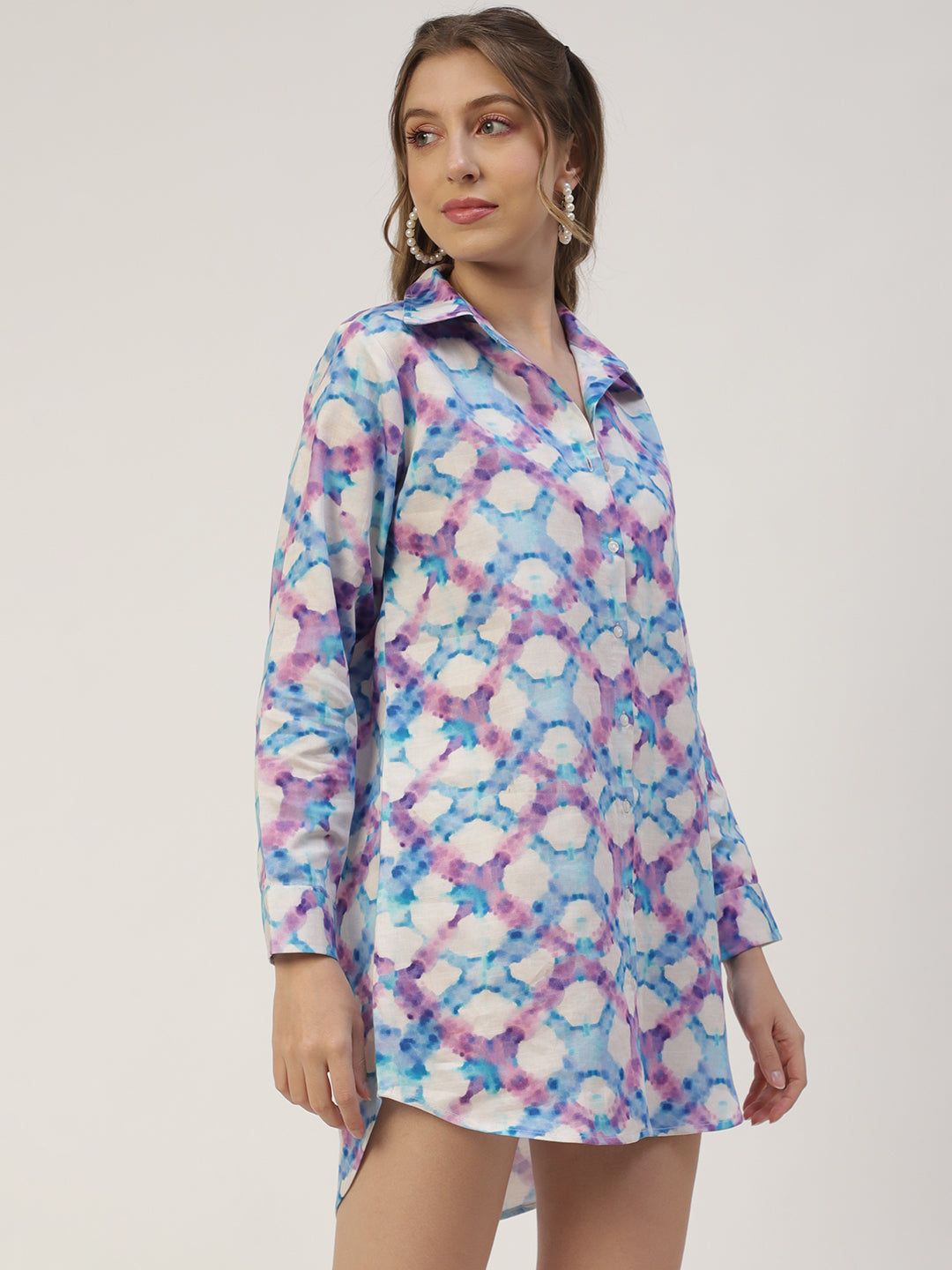 Collared Long Shirt Dress
