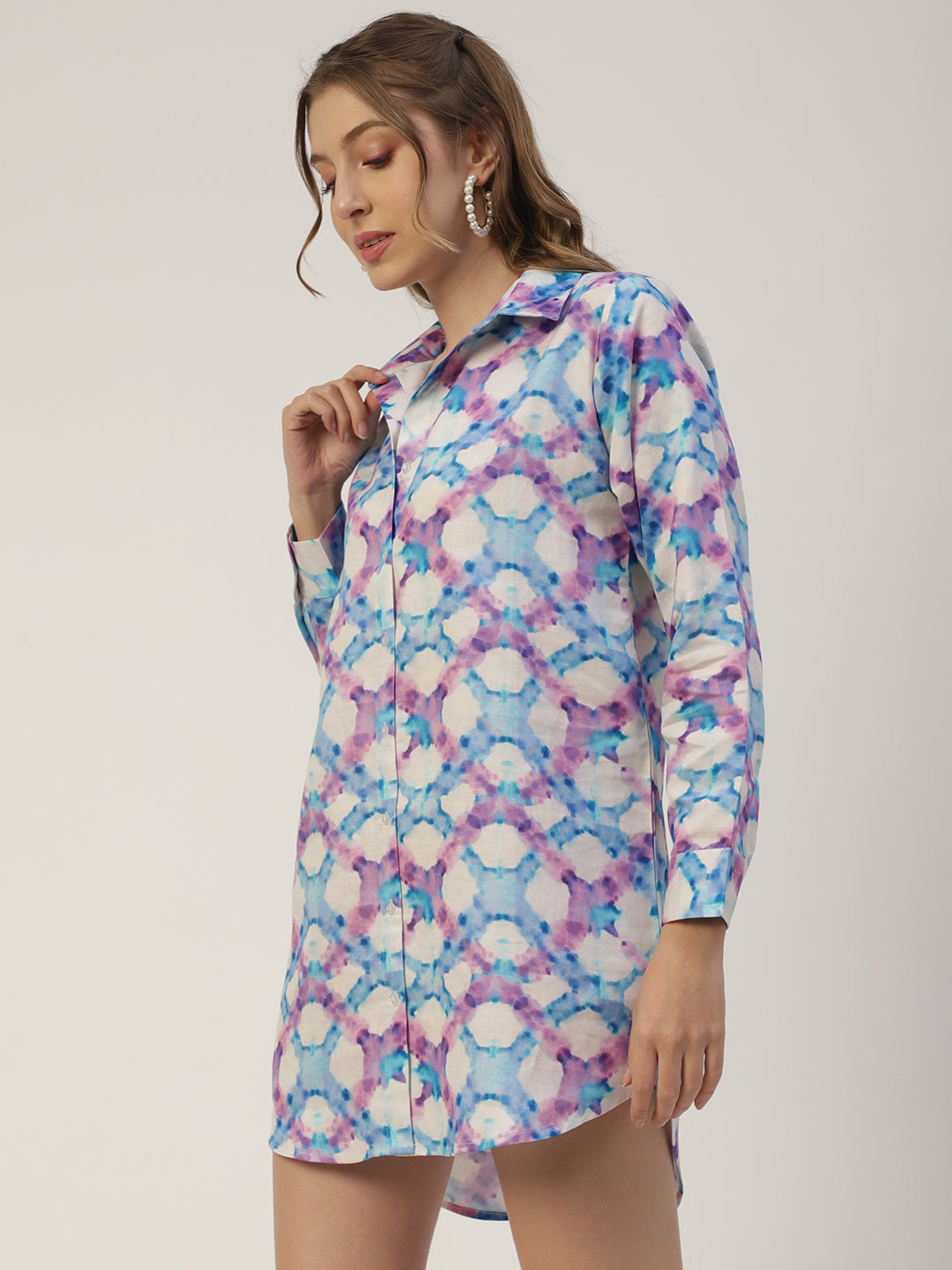 Collared Long Shirt Dress