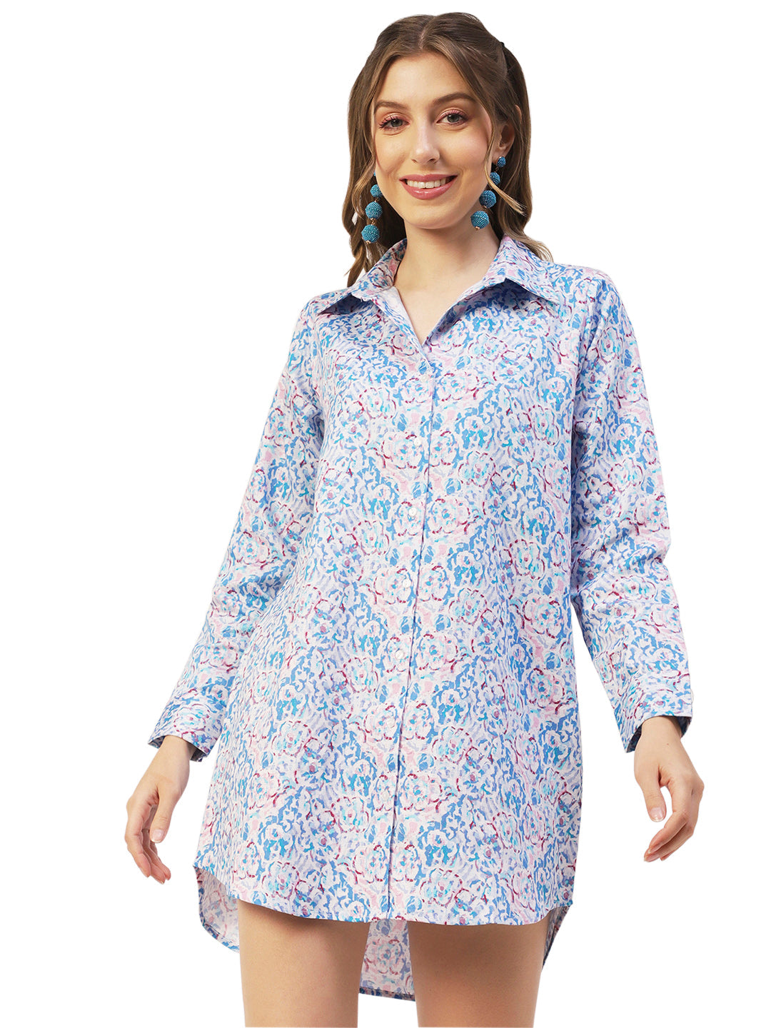 Collared Long Shirt Dress