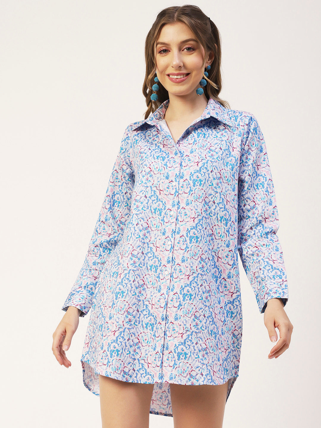 Collared Long Shirt Dress
