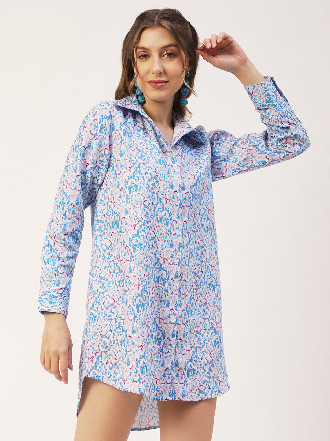 Collared Long Shirt Dress