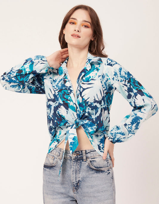 Full Sleeve Knot Crop Top