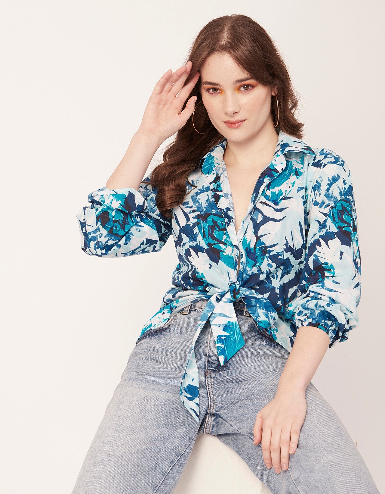 Full Sleeve Knot Crop Top