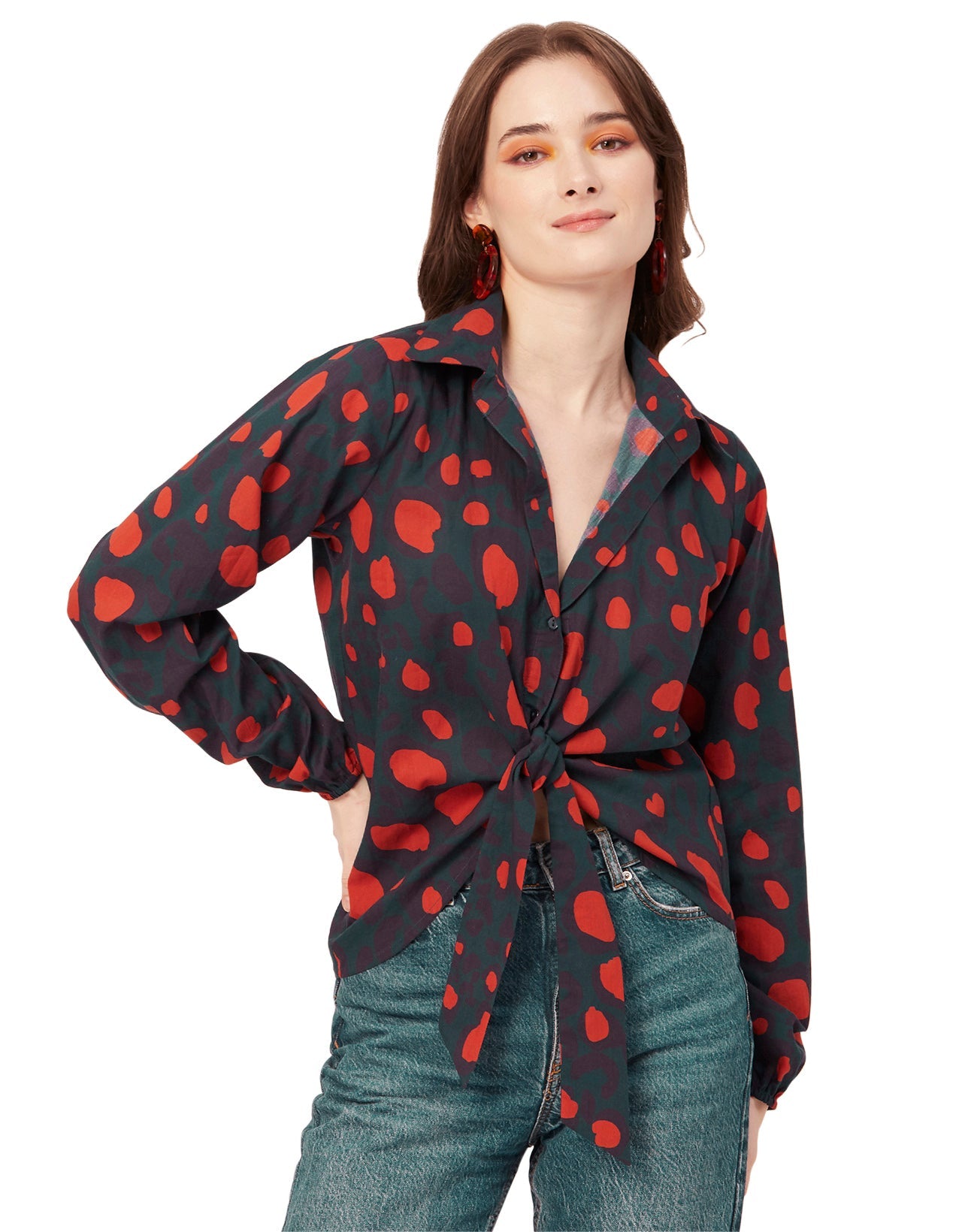 Full Sleeve Knot Crop Top