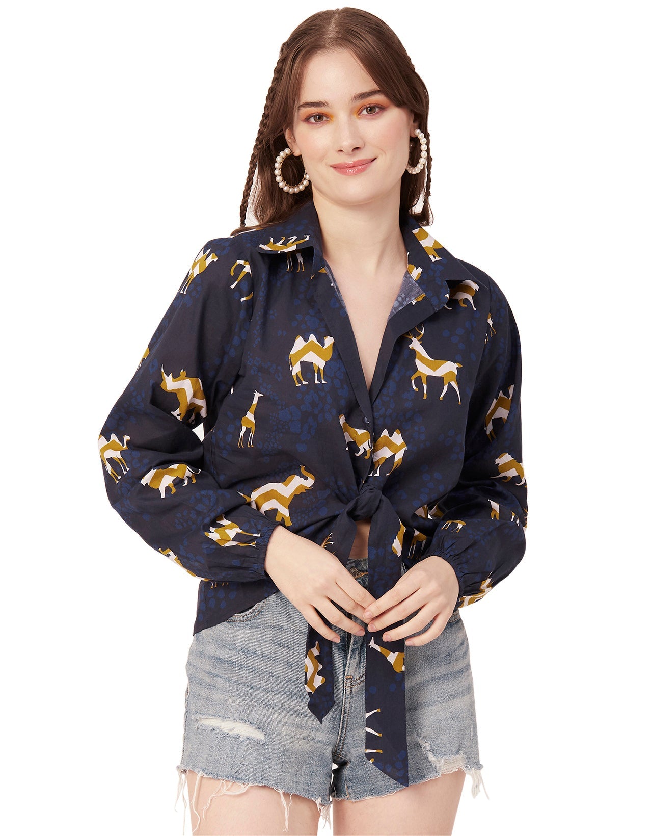 Full Sleeve Knot Crop Top