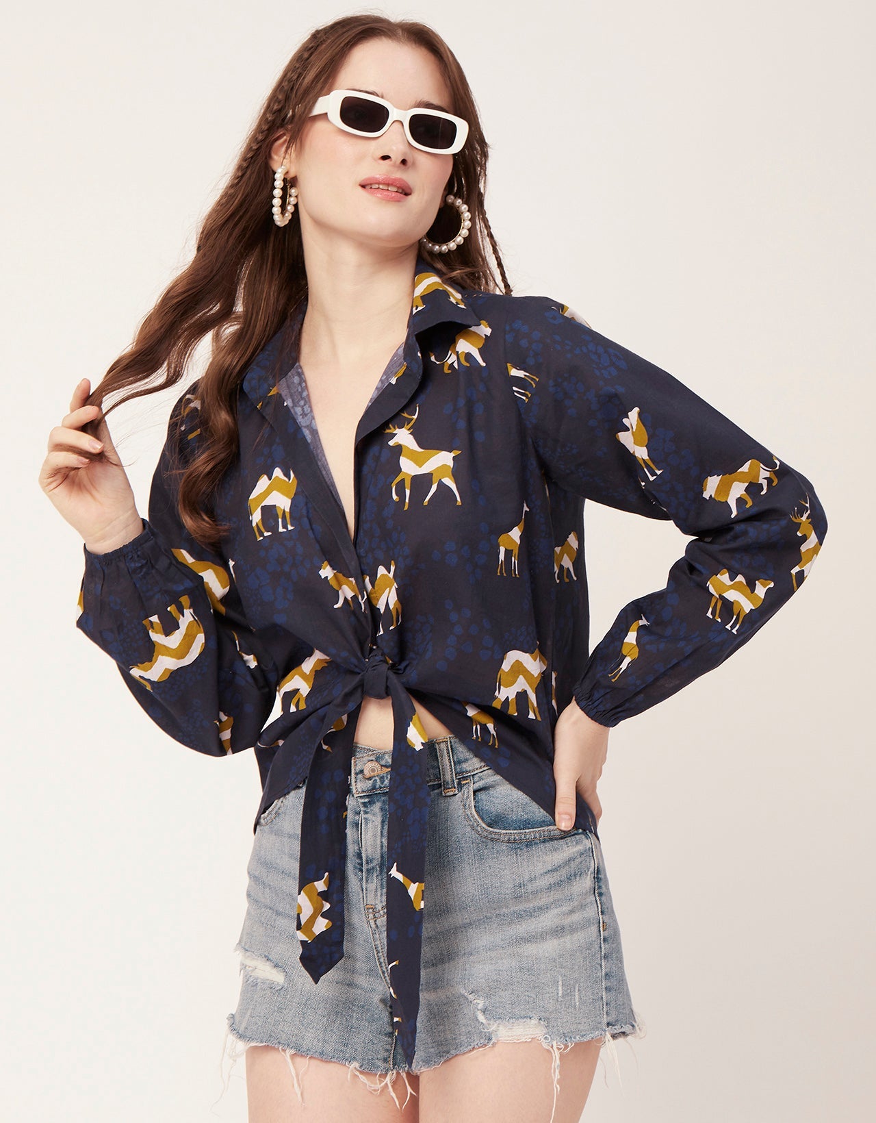 Full Sleeve Knot Crop Top