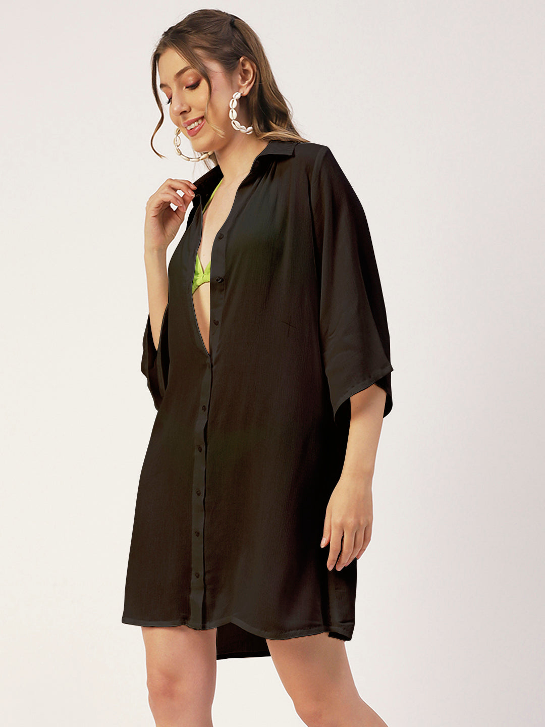 Long Cover Up Sheer Shirt