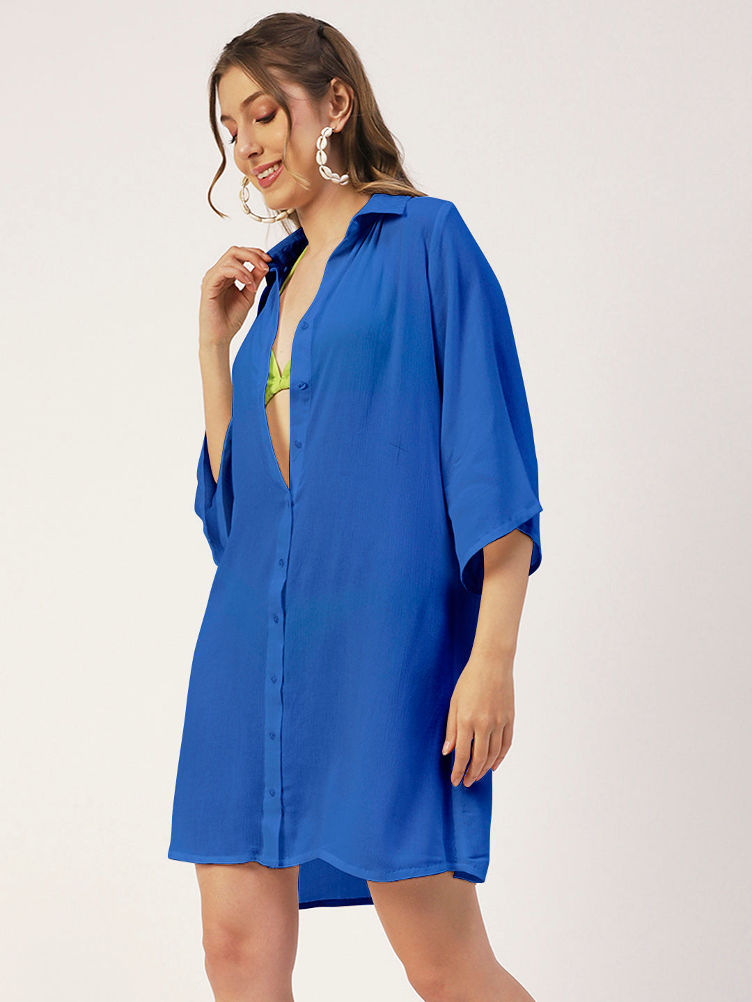 Long Cover Up Sheer Shirt