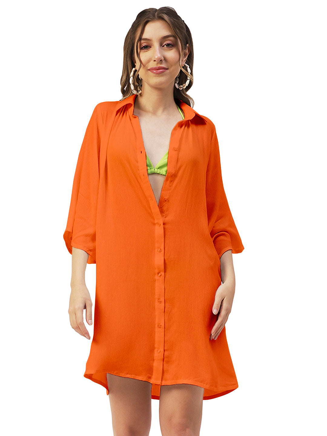 Long Cover Up Sheer Shirt
