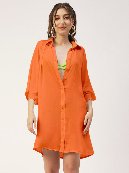 Long Cover Up Sheer Shirt