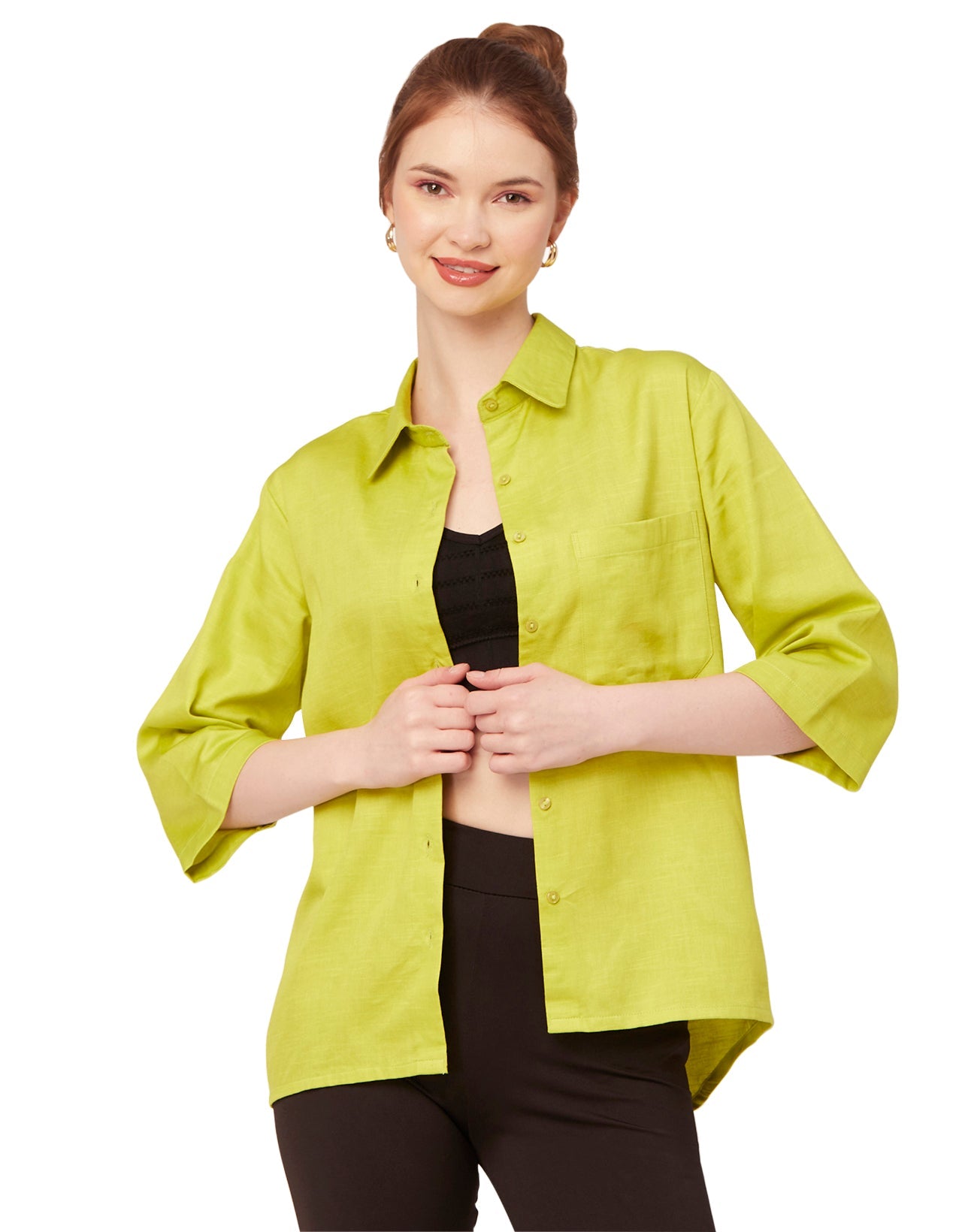 Satin Slub Over-Sized Shirt