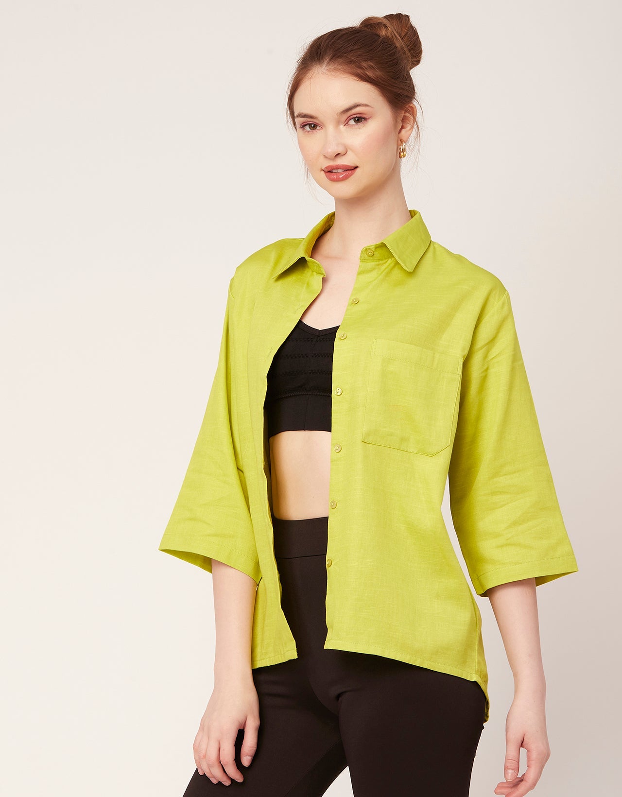 Satin Slub Over-Sized Shirt