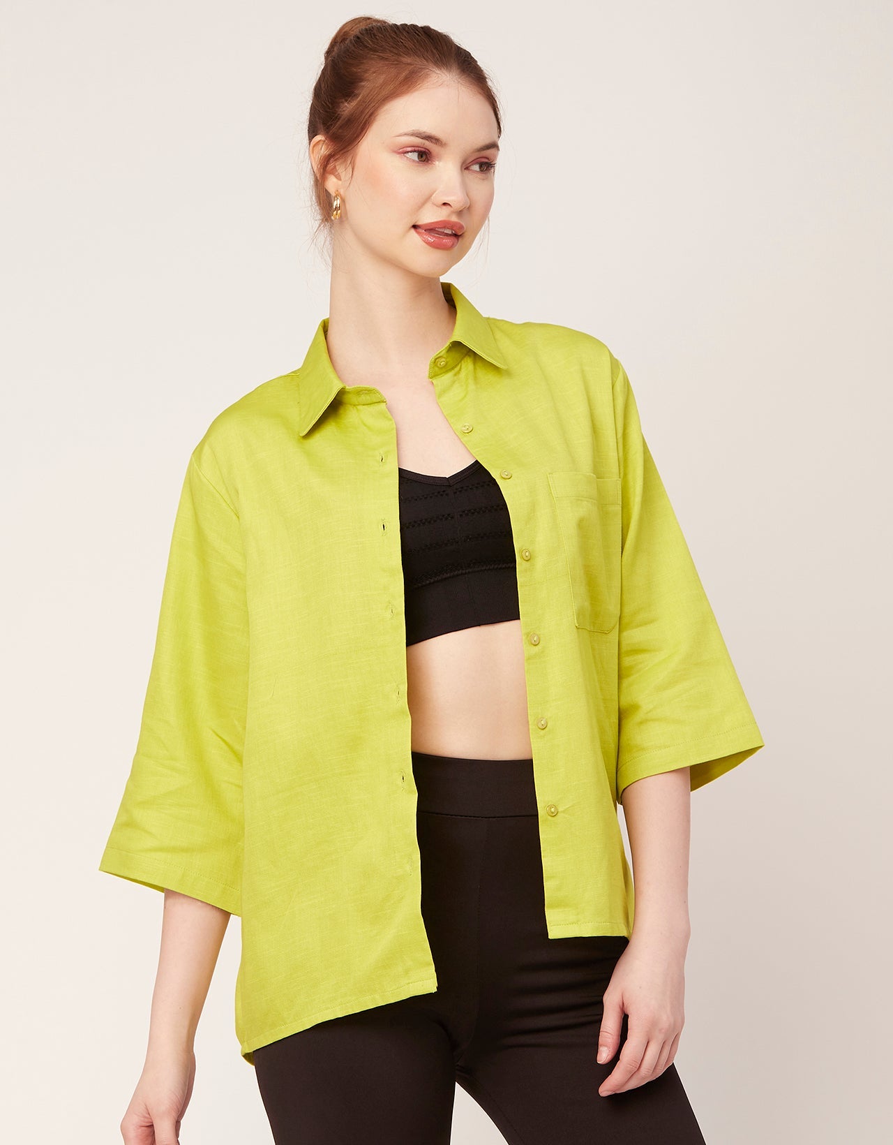 Satin Slub Over-Sized Shirt