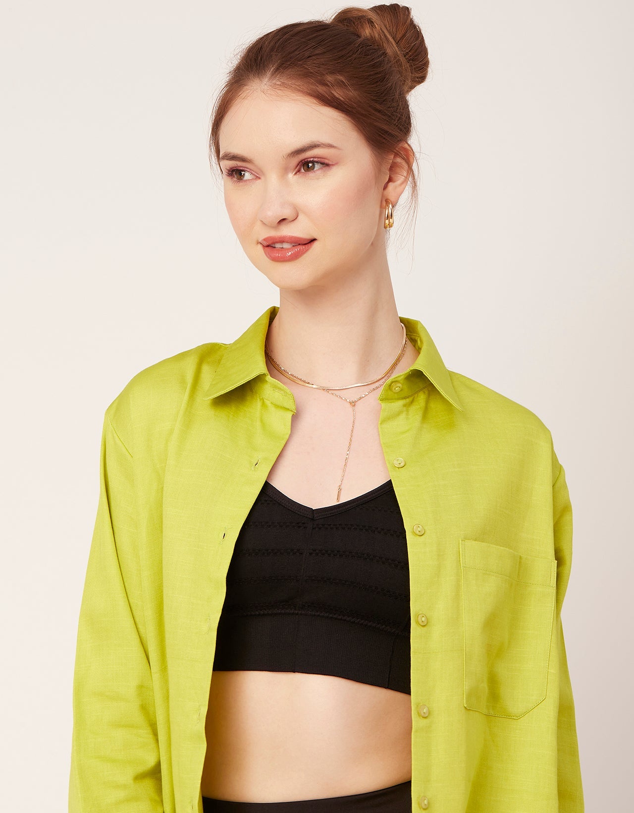Satin Slub Over-Sized Shirt