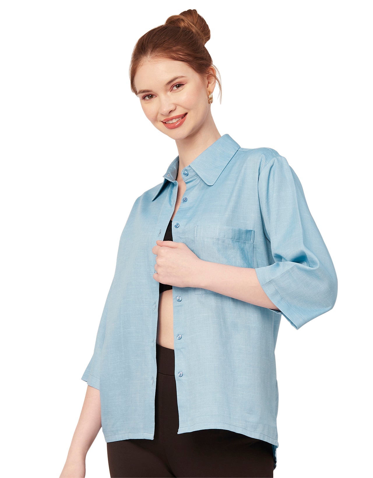 Satin Slub Over-Sized Shirt