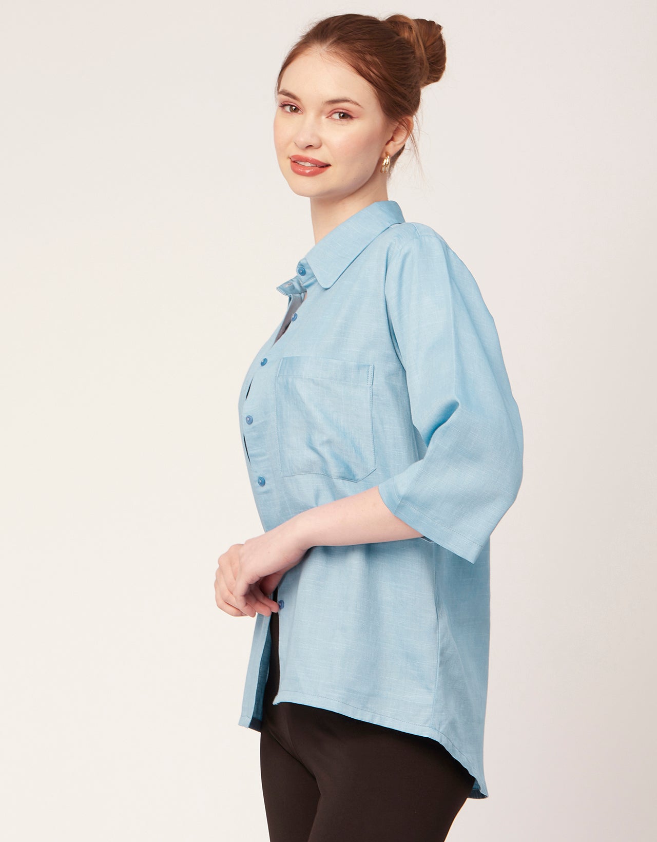 Satin Slub Over-Sized Shirt