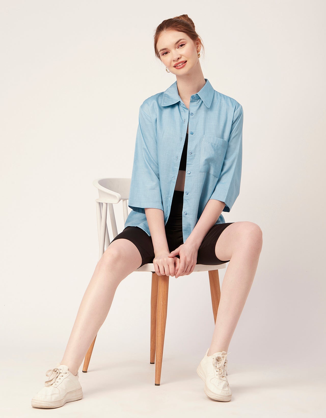 Satin Slub Over-Sized Shirt