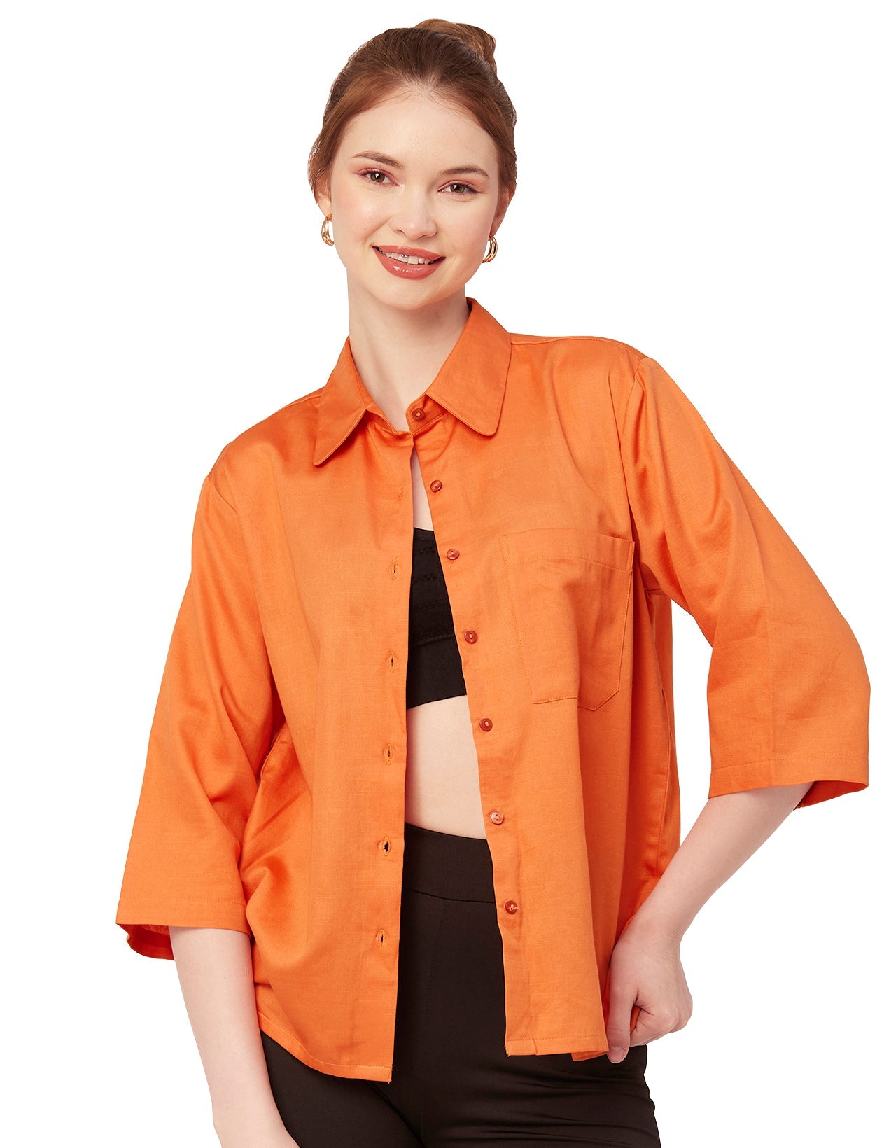 Satin Slub Over-Sized Shirt