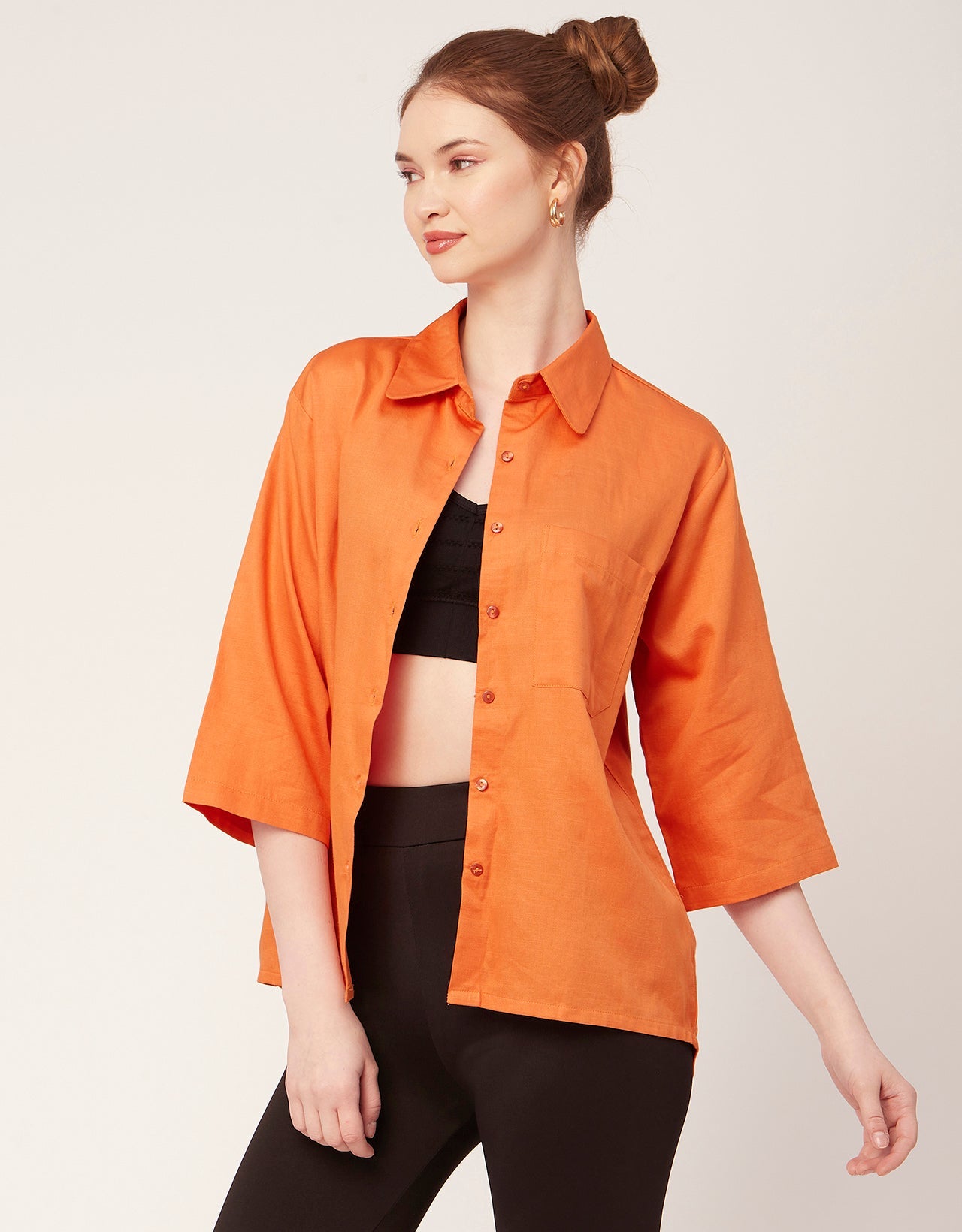 Satin Slub Over-Sized Shirt