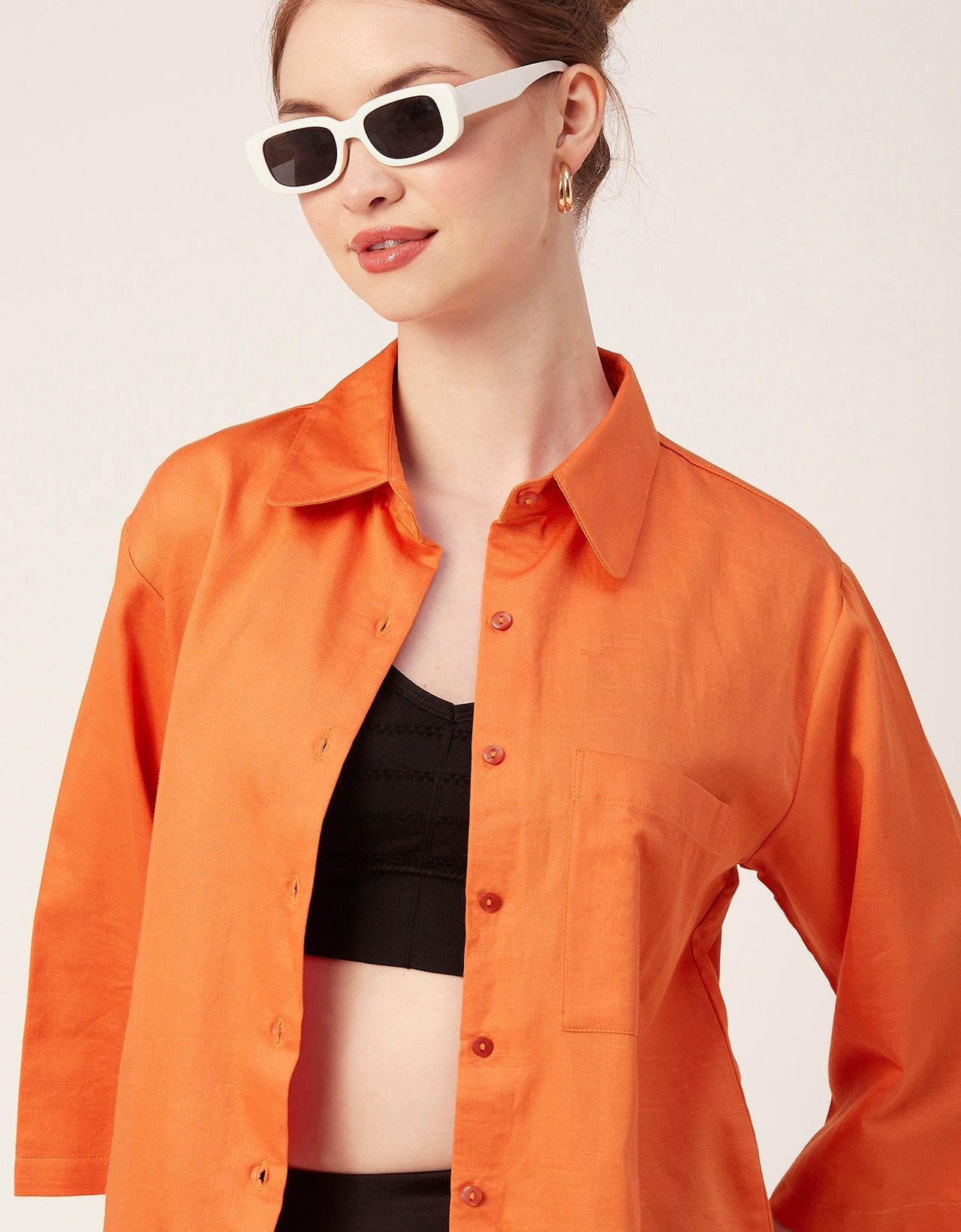Satin Slub Over-Sized Shirt