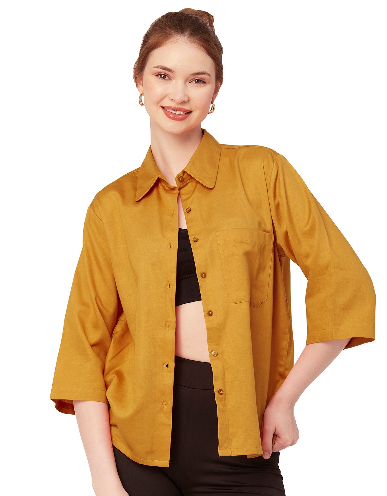 Satin Slub Over-Sized Shirt
