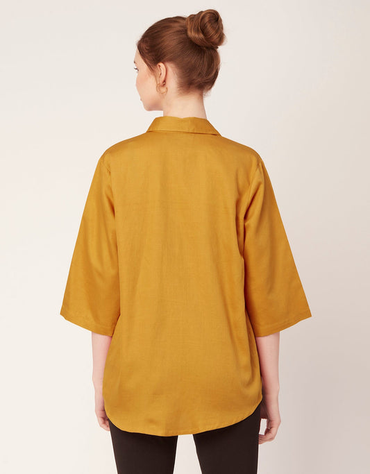 Satin Slub Over-Sized Shirt