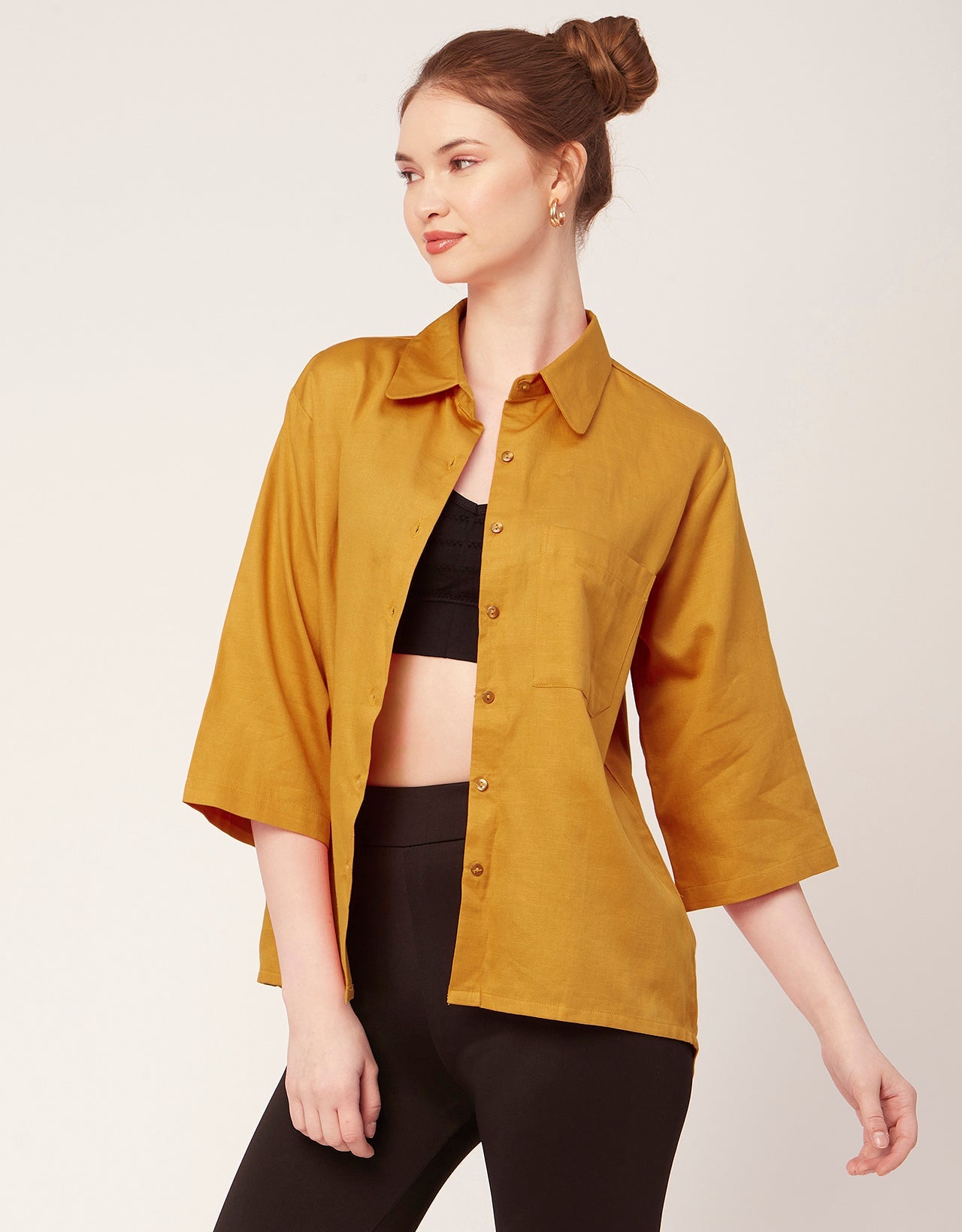 Satin Slub Over-Sized Shirt