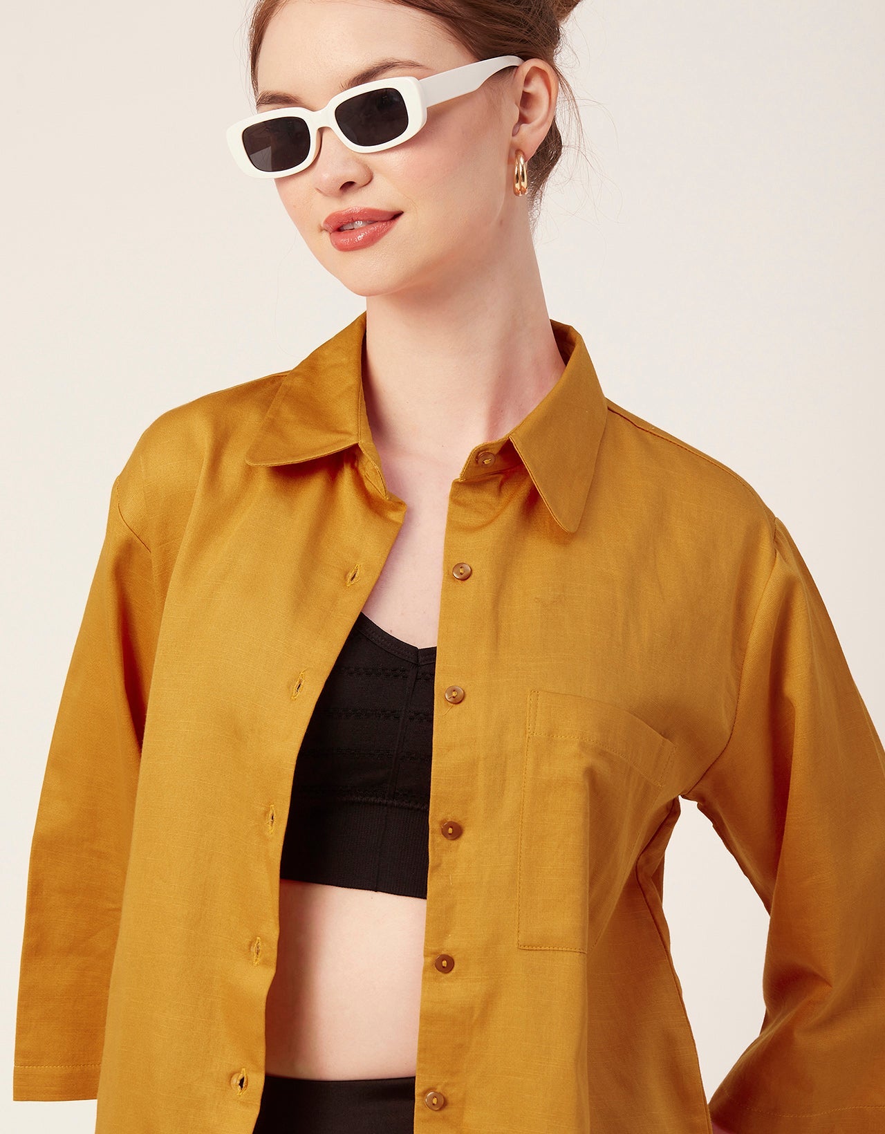 Satin Slub Over-Sized Shirt