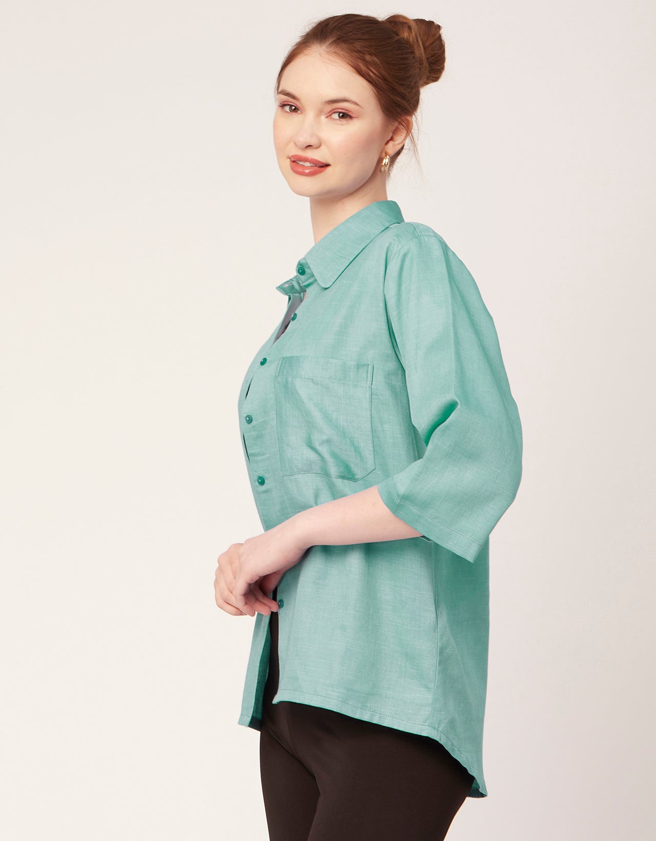 Satin Slub Over-Sized Shirt