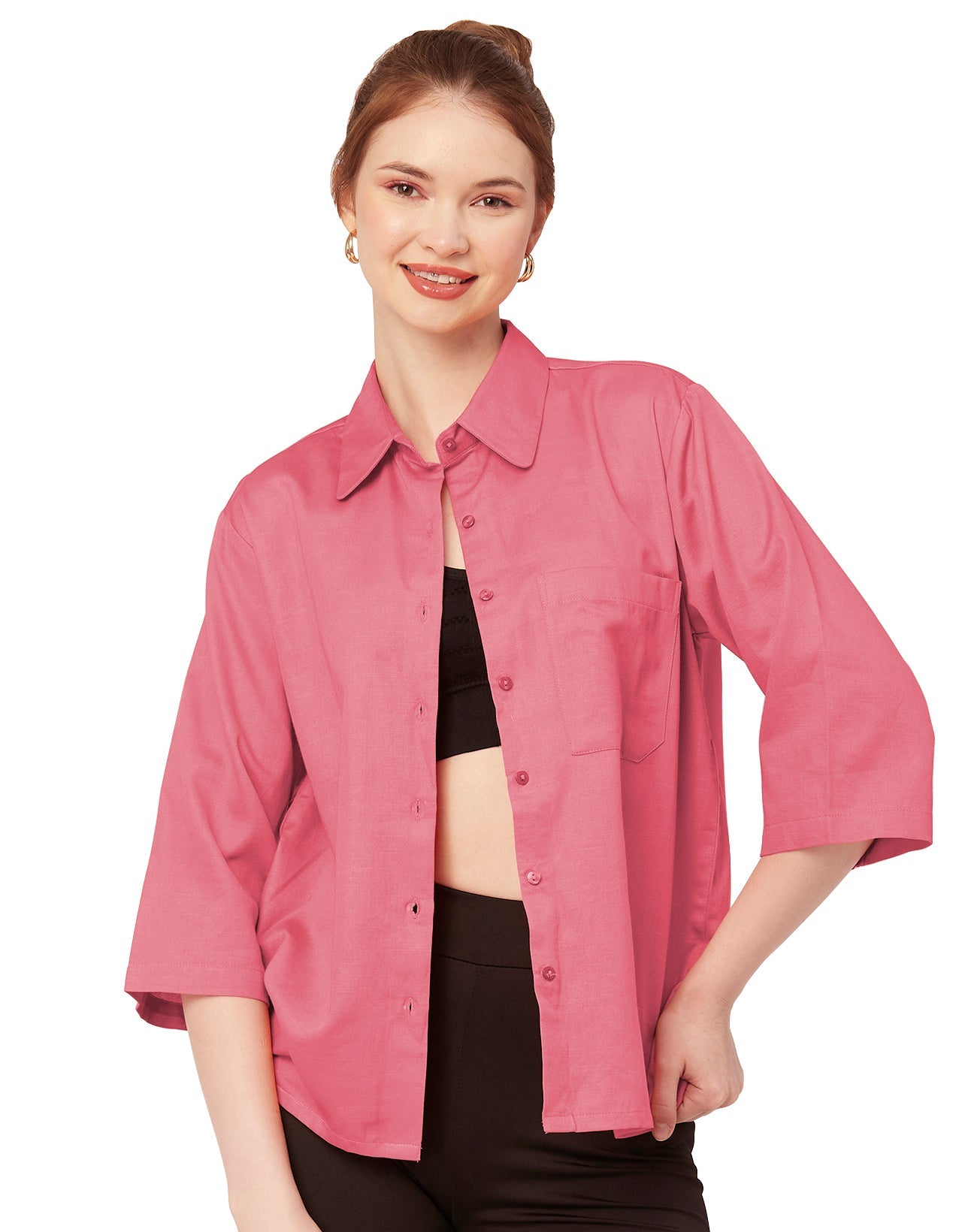 Satin Slub Over-Sized Shirt