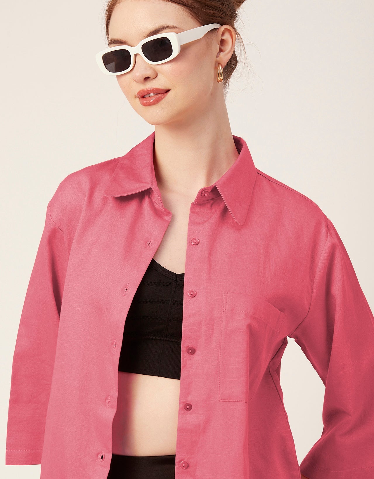 Satin Slub Over-Sized Shirt