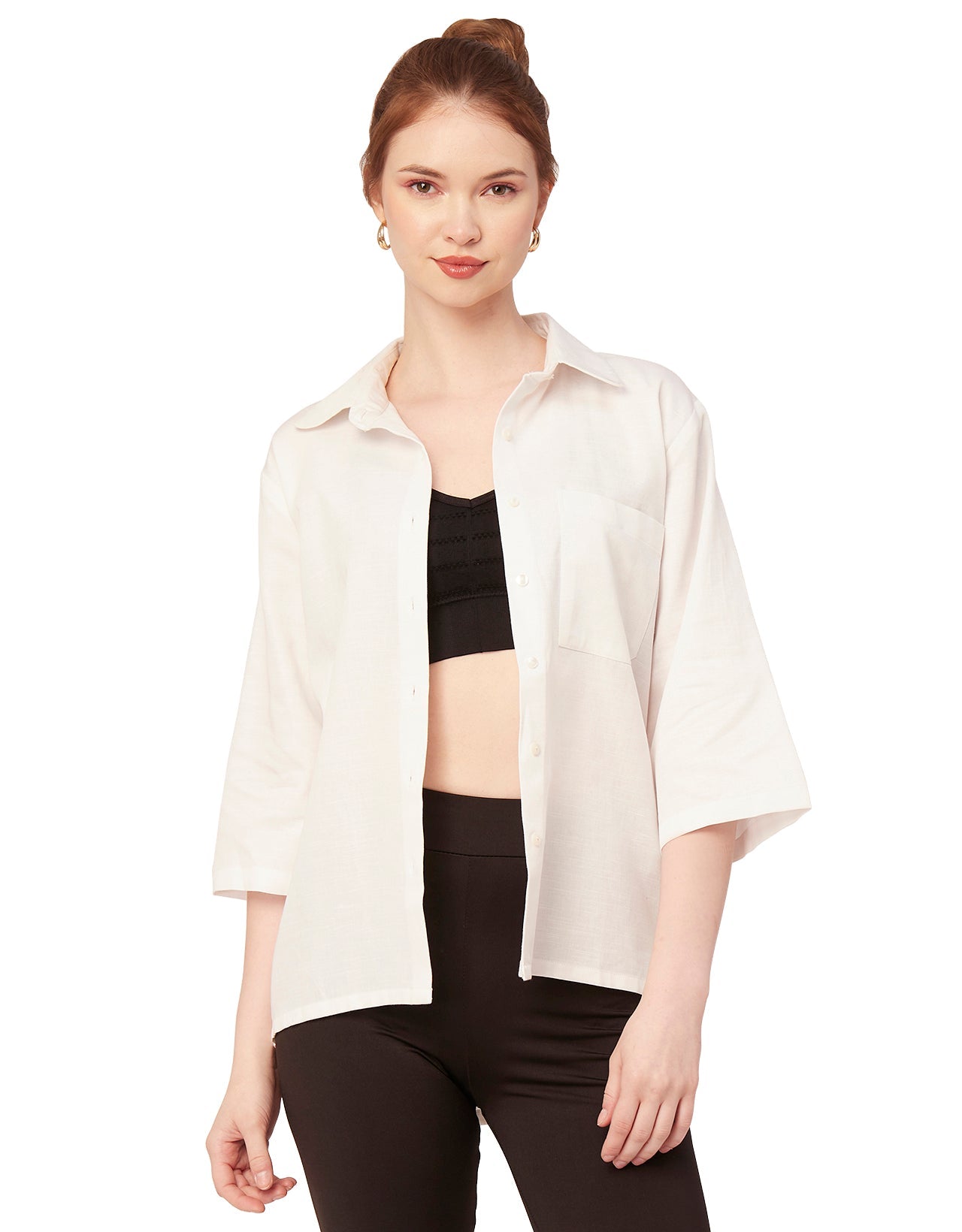 Satin Slub Over-Sized Shirt