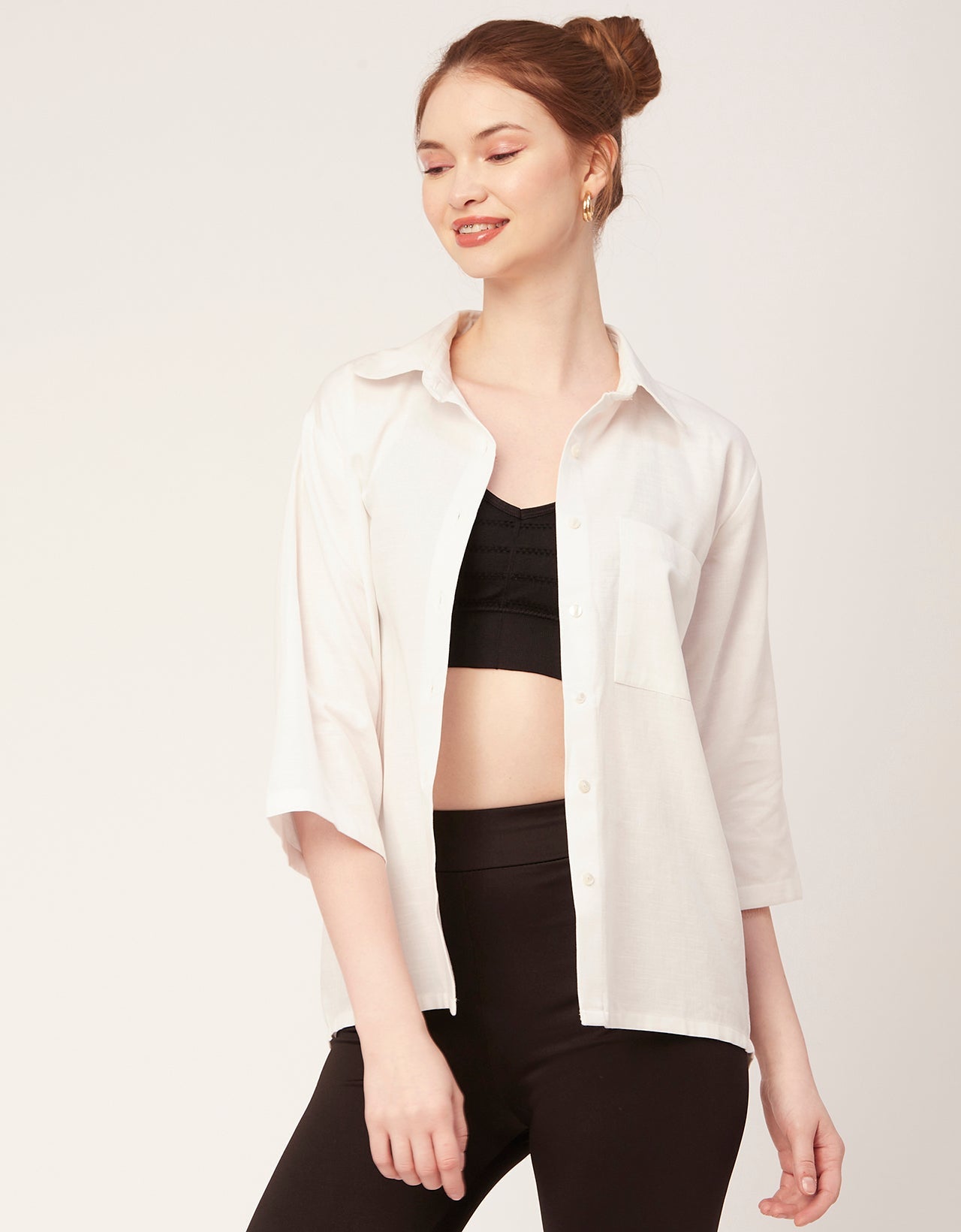 Satin Slub Over-Sized Shirt