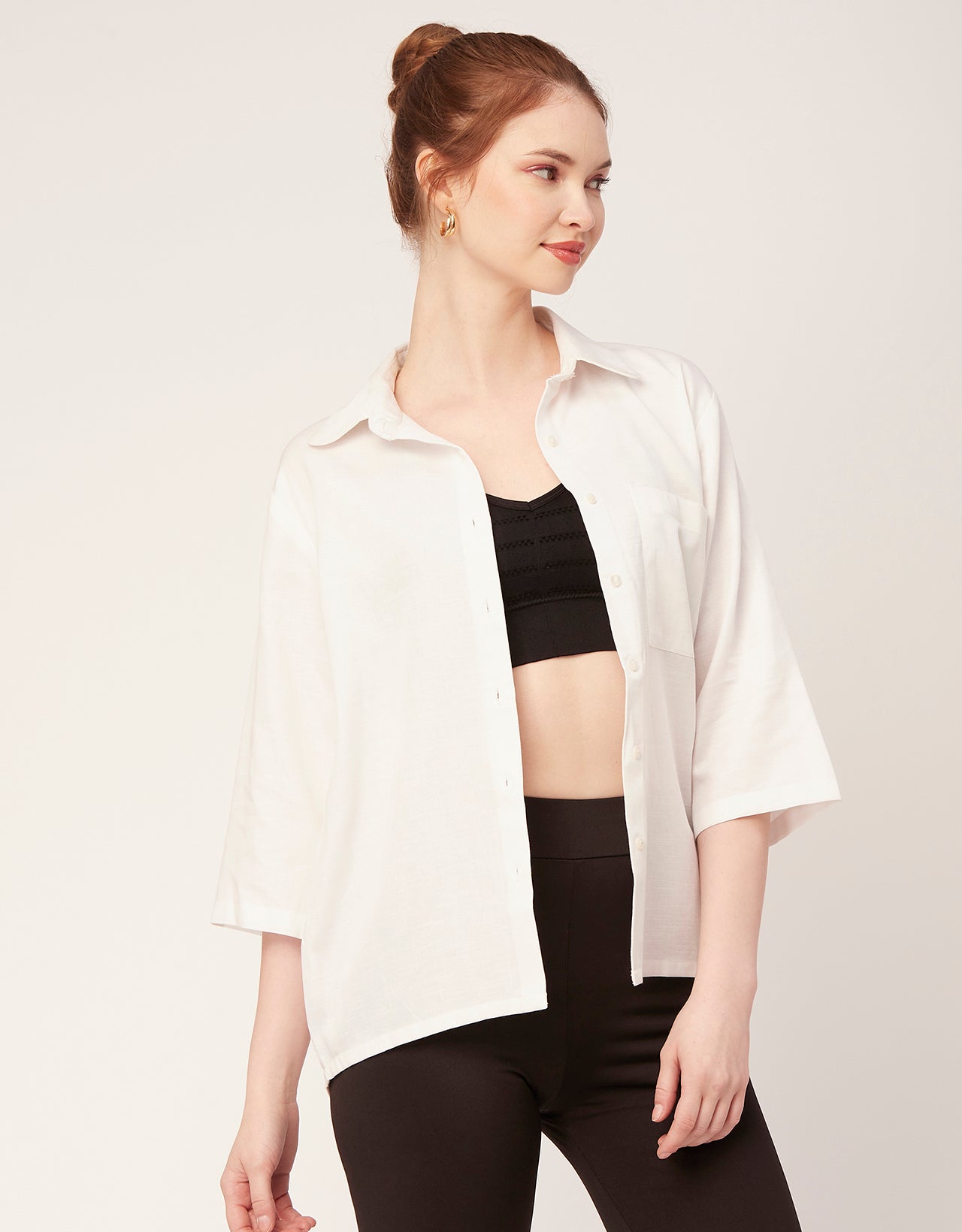 Satin Slub Over-Sized Shirt