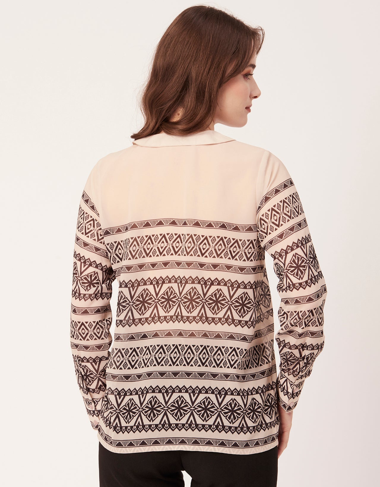 Printed Peter Pan Collar Shirt