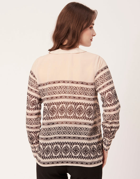 Printed Peter Pan Collar Shirt