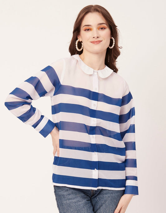 Printed Peter Pan Collar Shirt