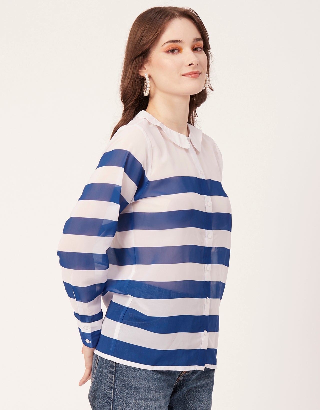 Printed Peter Pan Collar Shirt