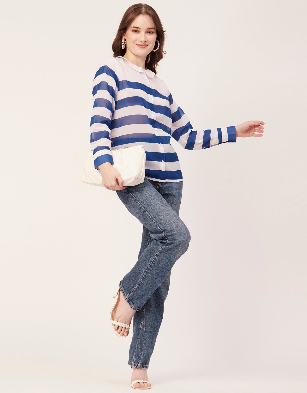 Printed Peter Pan Collar Shirt