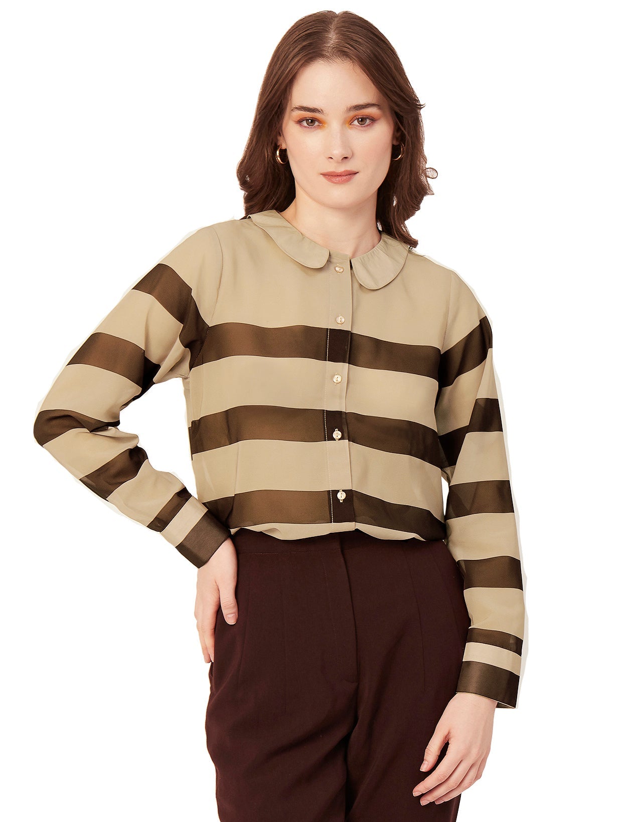 Printed Peter Pan Collar Shirt