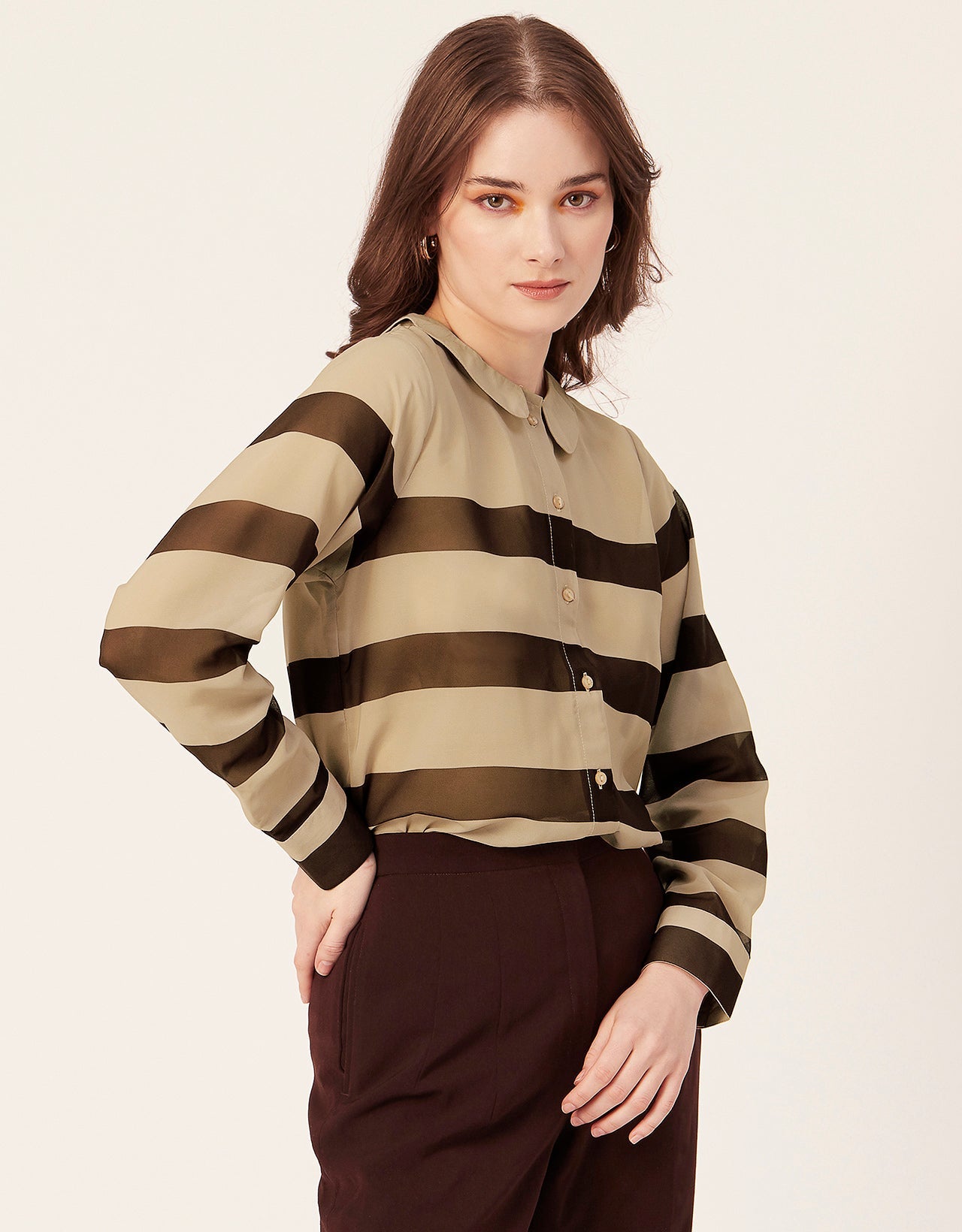 Printed Peter Pan Collar Shirt