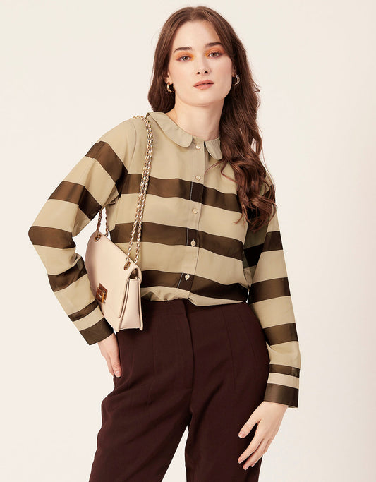 Printed Peter Pan Collar Shirt