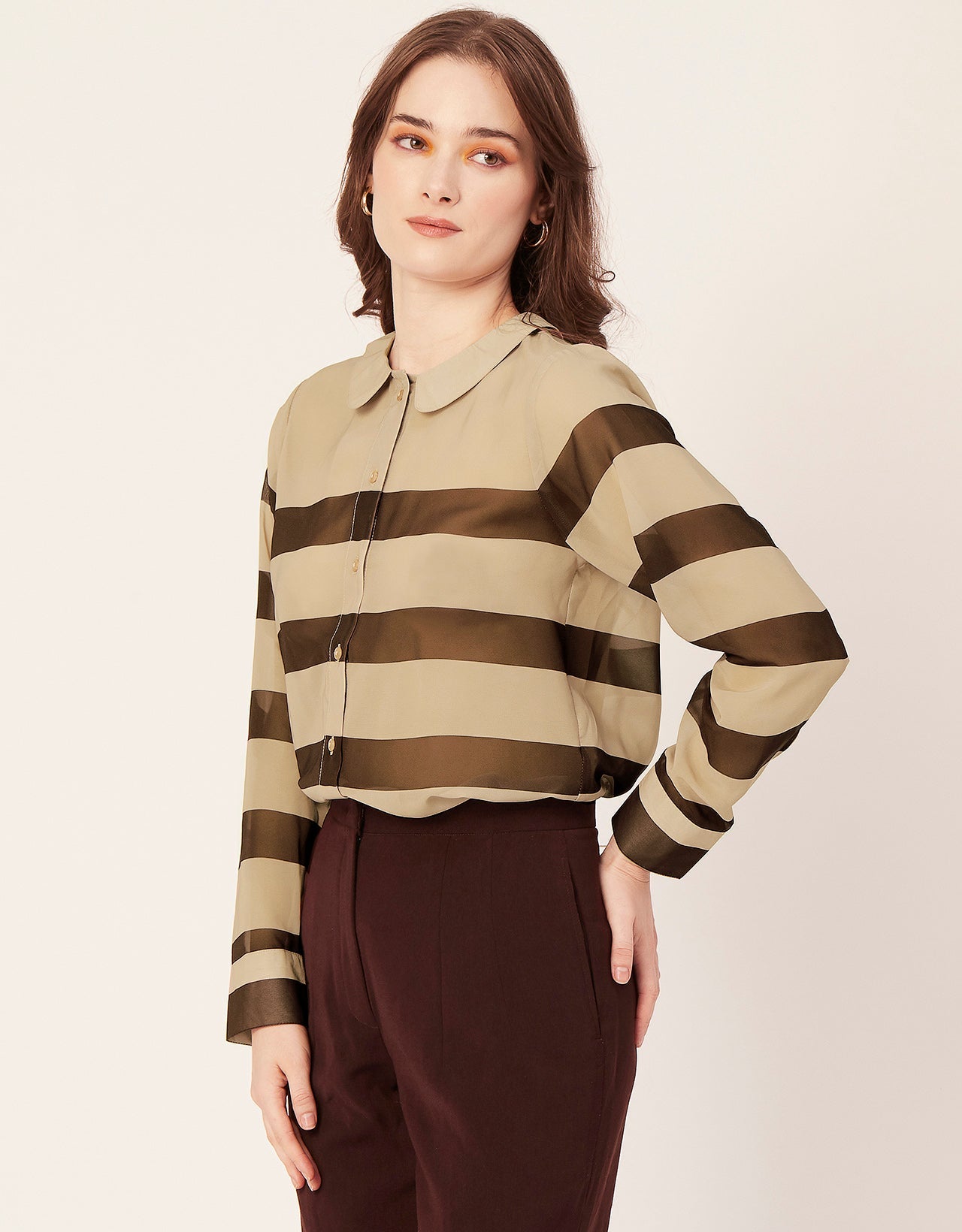 Printed Peter Pan Collar Shirt