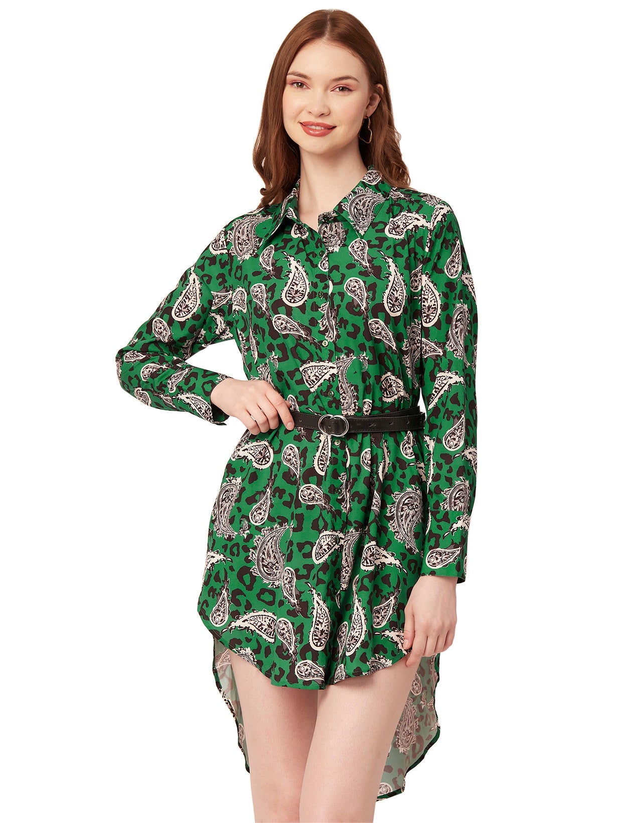 Long Collared Hem Dress