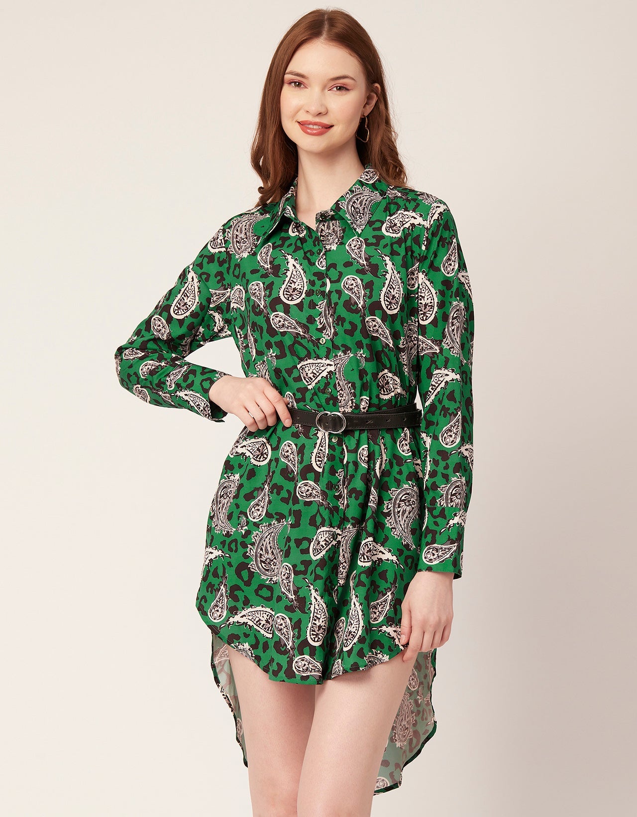 Long Collared Hem Dress