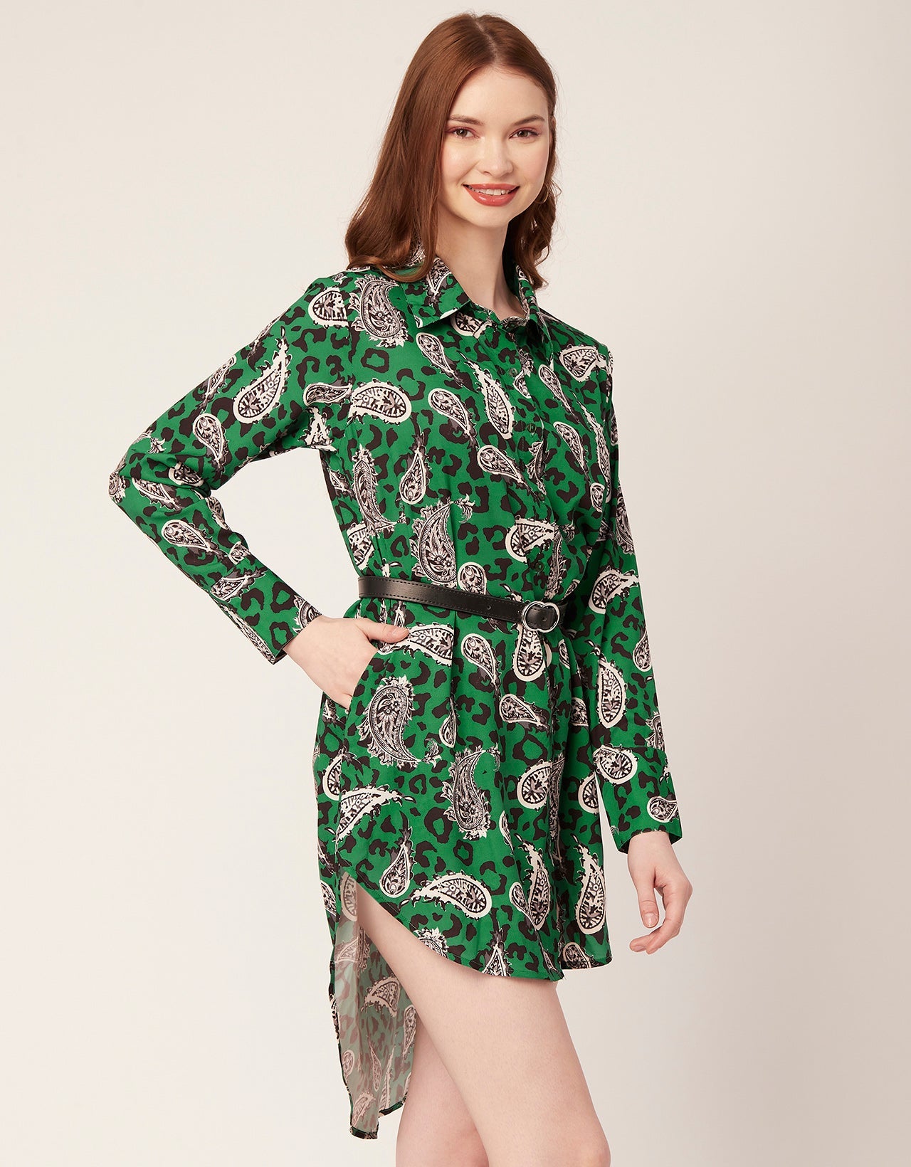 Long Collared Hem Dress