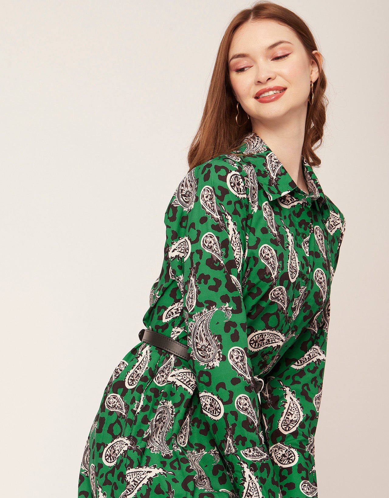 Long Collared Hem Dress