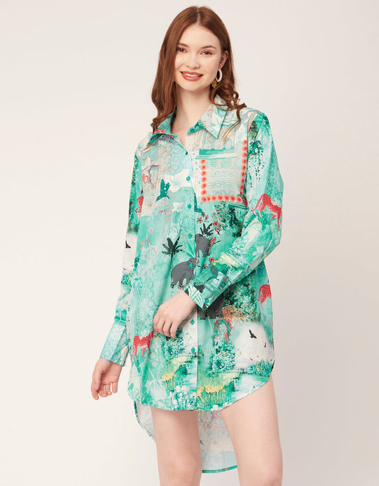 Long Collared Hem Dress