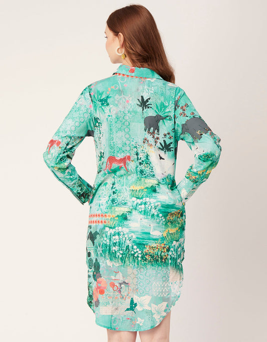 Long Collared Hem Dress